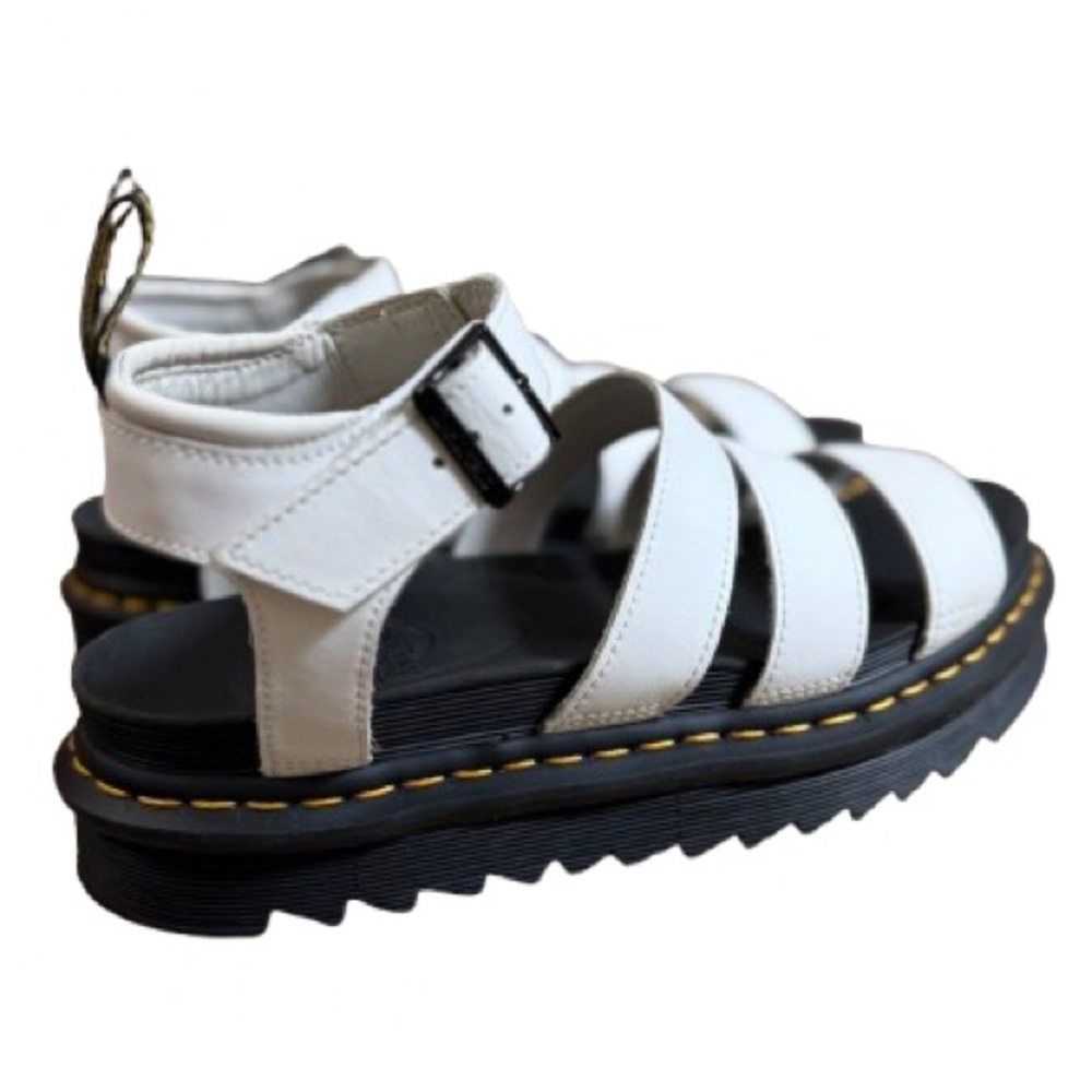 Dr. Martens White and Black Platform Strappy Sandals - Picture 12 of 13